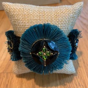 Stella & Dot Green Gemma Fan Cuff Bracelet